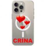 Husa personalizata cu emoji si nume pentru modele apple iphone, magsafe antisoc - alege modelul tau!