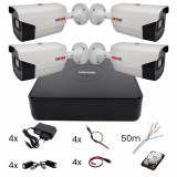 Sistem de supraveghere 4 camere Rovision oem Hikvision 2MP full hd infrarosu 40 metri , DVR Pentabrid 4 canale, accesorii si hard incluse