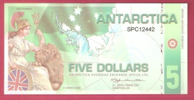 ANTARCTICA 5$ / 2008. UNC. foto