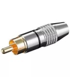 Mufa RCA Tata Goobay, Metal Aurit, Inel Negru, Audio Video, Cablu Max 6.5mm