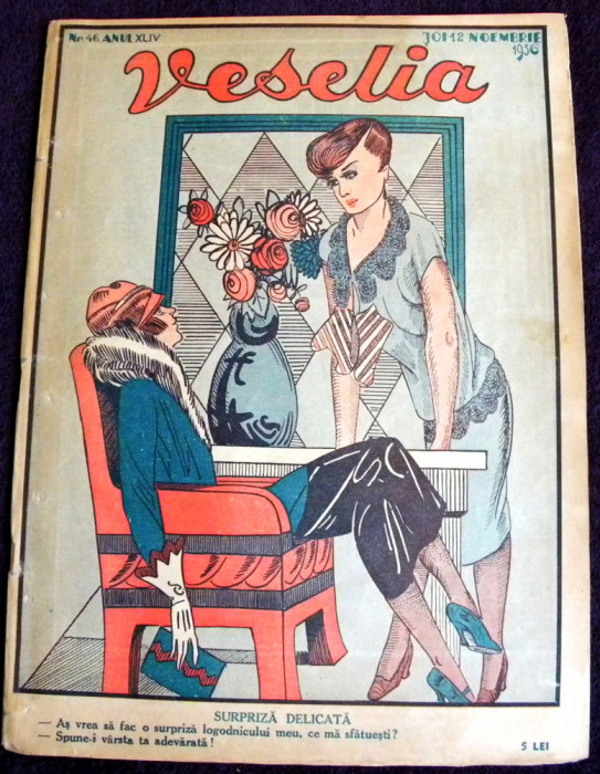 Revista &rdquo;VESELIA&rdquo; &ndash; Nr. 46 / 1936, ilustratii erotice art deco
