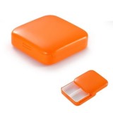 Cumpara ieftin Cutie depozitare medicamente, 2 compartimente, Glisanta, Portocaliu, Patrata, Inchidere etans