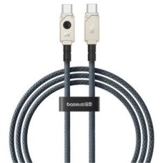 Cablu alimentare si date Baseus Unbreakable, Fast Charging Data Cable pt. smartphone,USB Type-C la USB Type-C 100W, 1m,braided aliaj zinc,alb