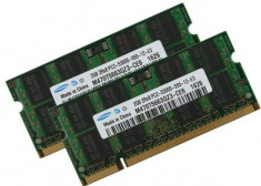 SET 2 MEMORII 2GB DDR2 667 MHz Laptop RAM PC2-5300S SODIMM foto