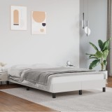 Cadru de pat fără saltea alb 120x190 cm piele artificială