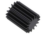 Radiator LED extrudat rotund negru aluminiu 37,5mm &Oslash;30mm