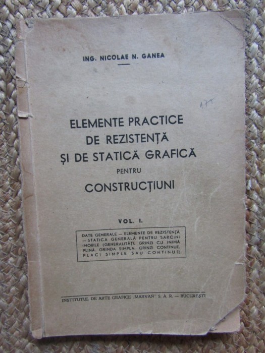Elemente practice de rezistenta si de statica grafica pentru constructiuni - NICOLAE N. GANEA