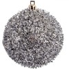 Set Globuri Brad Craciun, Tinsel, Argintii, 8cm, 6 Bucăți, Oem