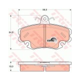 Set placute frana Trw GDB1332, parte montare : Punte fata