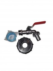 Adaptor de 2 filet ext S60x6 duza de 0.75mm cu robinet IBC zinc foto