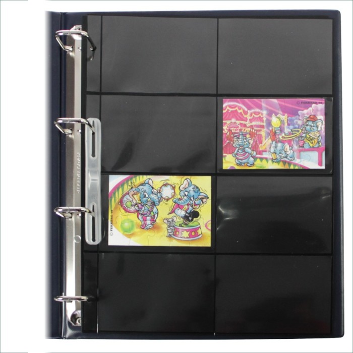 Set 5 folii negre, Compact A4, cu 8 buzunare de 72 x 108 mm