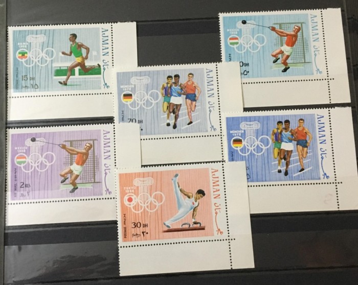 AJMAN, SPORT -SERIE COMPLETĂ NEŞTAMPILATĂ MNH