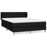 Cumpara ieftin Pat box spring cu saltea, negru, 140x200 cm, textil