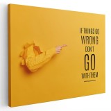 Tablou mesaj motivational despre esecuri, galben 1475 Tablou canvas pe panza CU RAMA 50x70 cm