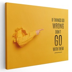Tablou mesaj motivational despre esecuri, galben 1475 Tablou canvas pe panza CU RAMA 20x30 cm