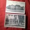 2 ilustrate din pliant Cluj cca.1930 Palatul Justitiei si Lacul din parc , fara caroiaj verso