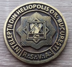 S C5 9 - Medalie / coin tematica masonerie - Loja din Romania - Inteleptii din Helipolis Bucuresti