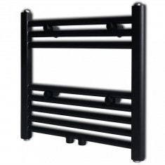 Radiator port-prosop încălzire centrală baie, drept, 480x480 mm, negru