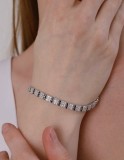 Brățară din argint cu pietre dreptunghiulare strălucitoare ARG101M, Argintboutique