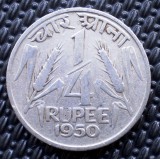 7.877 INDIA 1/4 RUPEE RUPIE 1950 (C) Calcutta