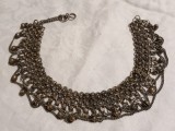 Colier Madras India, Argintat, Tribal, Etnic, Vintage, Masiv, Efect, RAR, Vechi, 1900