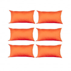 Set 6 Perne decorative dreptunghiulare, 50x30 cm, pline cu Puf Mania Relax, culoare orange