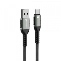 Cablu Date si Incarcare USB-A - USB-C Forcell F-Energy C256, 66W, 1.2m, Negru
