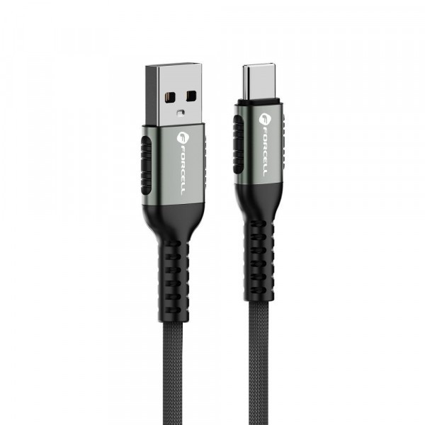 Cablu Date si Incarcare USB-A - USB-C Forcell F-Energy C256, 66W, 1.2m, Negru