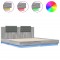 Cadru de pat cu tablie si lumini LED, gri sonoma, 160x200 cm