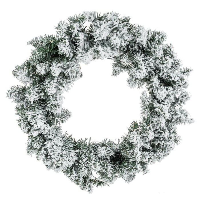 Coronita Decorativa de Craciun ninsa, 120 de crengute, 60 cm