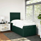 vidaXL Pat continental cu saltea, verde &icirc;nchis, 80x200 cm, catifea 3294487