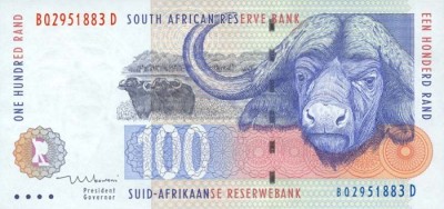 AFRICA DE SUD █ bancnota █ 100 Rand █ 1999 █ P-126b █ UNC █ necirculata foto