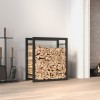 VidaXL Suport pentru lemne de foc, negru mat, 50x28x56 cm, oțel 350304