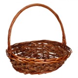 Coș Bucătărie, Impletit, Bambus, Culoare Roșu-Maroniu, Dimensiuni 32x25x10cm, M&acirc;ner &Icirc;nalt 33cm, Oem
