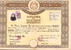 HST PM37 Diplomă de bacalaureat 1947 eliberată &amp;icirc;n 1959 București Liceu Sf Sava foto