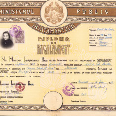 HST PM37 Diplomă de bacalaureat 1947 eliberată în 1959 București Liceu Sf Sava