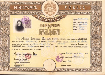 HST PM37 Diplomă de bacalaureat 1947 eliberată &amp;icirc;n 1959 București Liceu Sf Sava foto