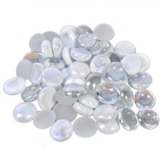 Pietre Decorative Sticlă, Albe, Strălucitoare, Transparente, 340g