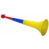 Cumpara ieftin Vuvuzela Tricolor IdeallStore 60cm, Goarna Plastic, Sunet Puternic 127dB, Suporteri Fotbal, Meciuri si Petreceri