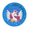 Farfurii Carton Unicorn, Set 10 Bucăți, Diametru 23cm, Multicolor, Happy Birthday, Oem