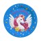 Farfurii Carton Unicorn, Set 10 Bucăți, Diametru 23cm, Multicolor, Happy Birthday