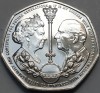 50 Pence 2022 Gibraltar King Charles III UNC KM#1867 Moneda Colecție | Monede Charles III | 50 Pence Charles