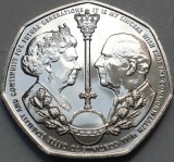 50 Pence 2022 Gibraltar King Charles III UNC KM#1867 Moneda Colecție | Monede Charles III | 50 Pence Charles
