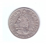 Moneda Mexic 50 centavos 1976, stare foarte buna, curata