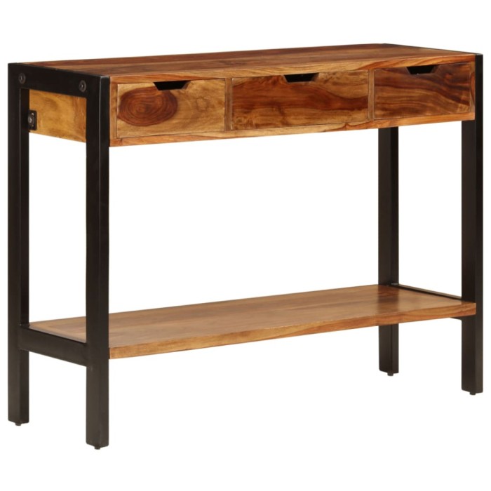 Servantă cu 3 sertare, 110x35x75 cm, lemn masiv de acacia