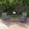 Gossi set mobilier de gradina, 3 piese, gri, poliratan