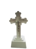 Lumanare LED Decorativa Isus pe Cruce, 18cm, Alb, Baterii, Lumanare Veghe, Decor Spiritual