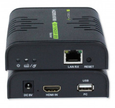 KVM Extender TECHLY HDMI + USB Black foto