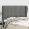 VidaXL Tăblie de pat cu aripioare gri &icirc;nchis 147x23x118/128 cm textil 3118193