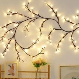 Cumpara ieftin Ghirlanda cu ramuri flexibile, cu becuri LED, telecomanda si alimentare USB, 1.6 m, 72 LED-uri, alb